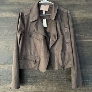 Anthropologie Hutch Faux Suede Moto Jacket | Sz Small | NWT